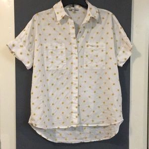Madewell Courier shirt embroidered suns sz small